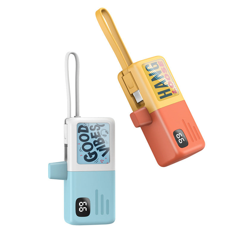 Mini Capsule Power Bank Two-way Fast Charging With Digital Display Pocket Small Mobile Power Supply