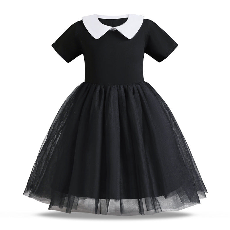 Doll Collar Mesh Umbrella Princess Dress
