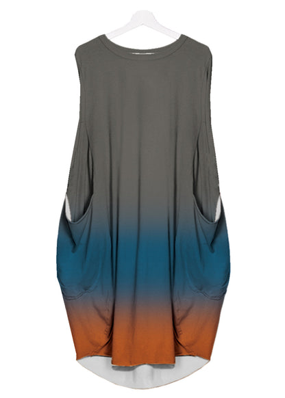 Mid-length Plus Size Printed Sleeveless Dress