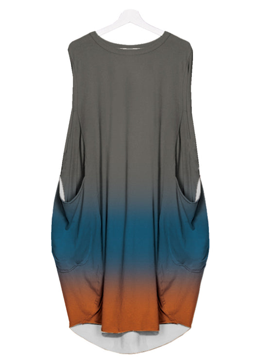 Mid-length Plus Size Printed Sleeveless Dress