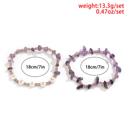 Crushed Stone Hand-woven Rice Bead Bracelet