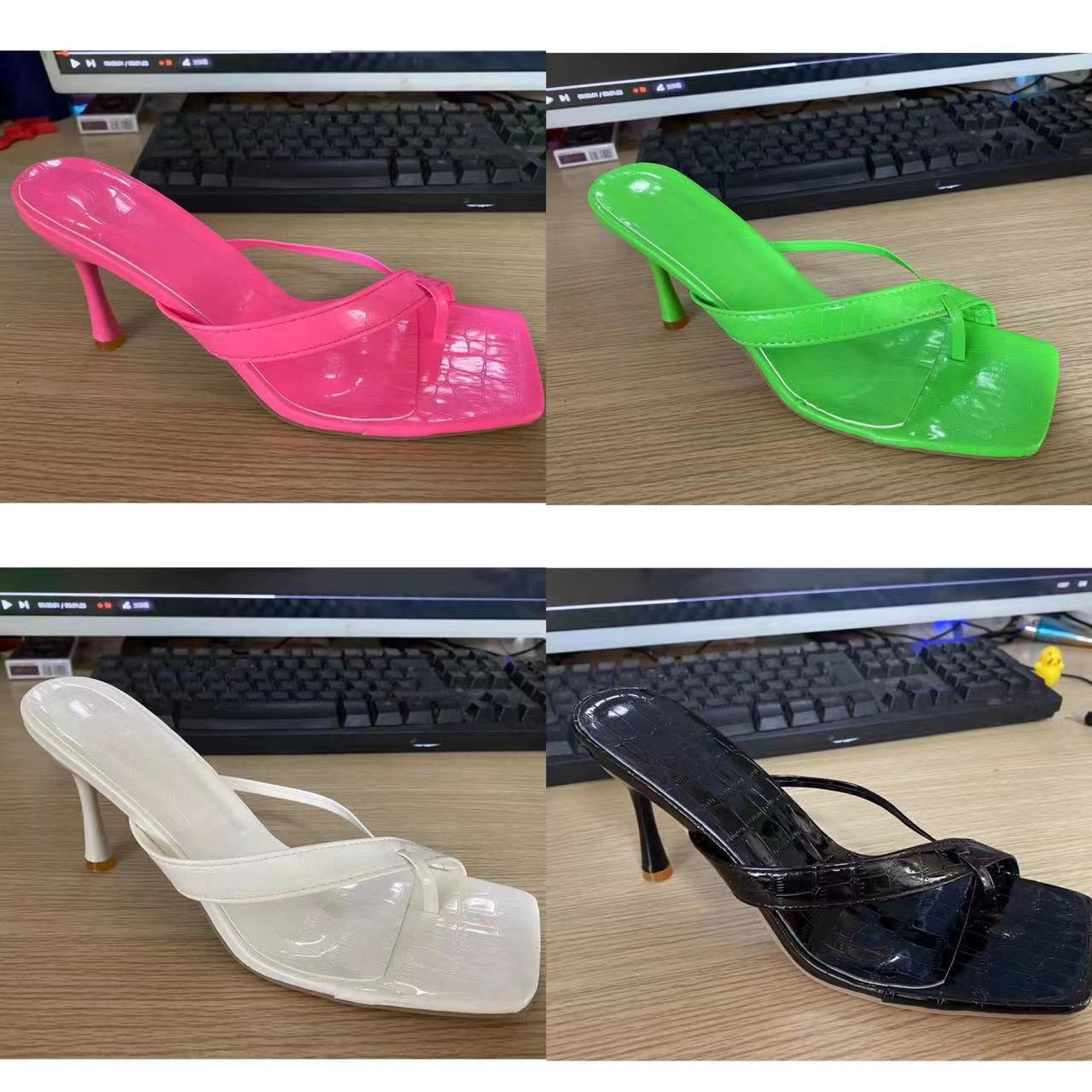 Women's Plus Size Stiletto Slipper High Heel Sandals