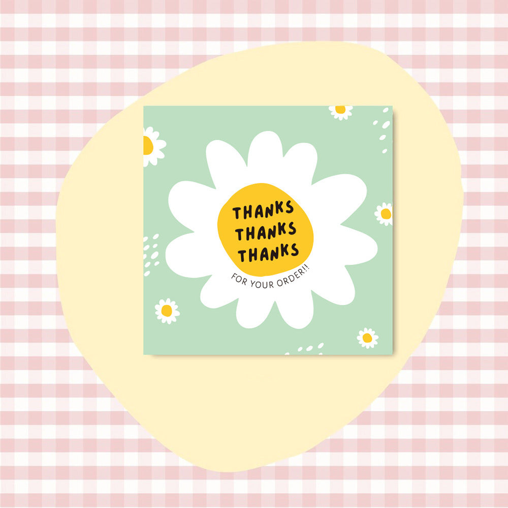 50 PcsPack Square Simple Thank-you Card Coated Paper Business Cards