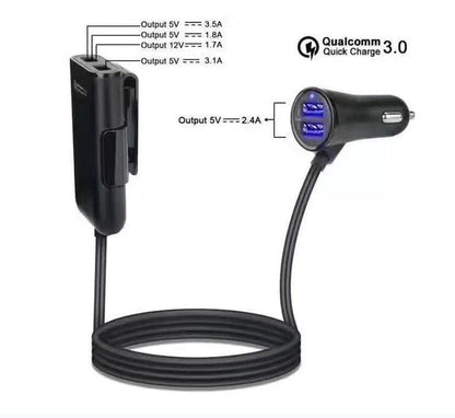 Multi-port Car Rear Seat With Wire Fast Charging