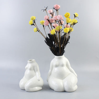 European-style Simple Fat Woman Body Art Ceramic Vase