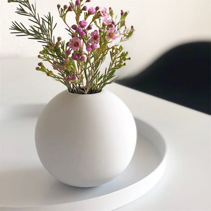 Light Luxury Round Ceramic Living Room Tabletop Vase Decoration Ornaments