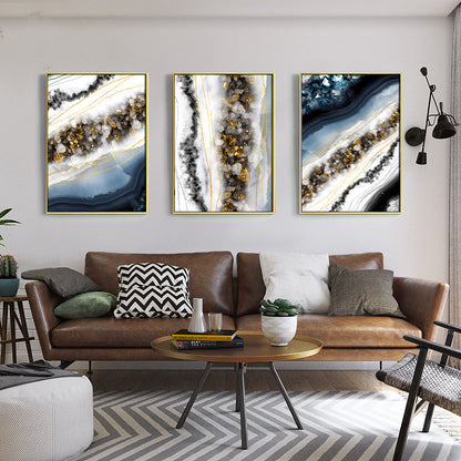 Modern Wall Art Canvas Painting Abstract Marble Crystal Lines Living Room Decor