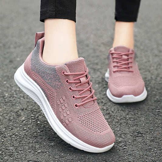 Lace-up Sneakers Women Light Breathable Flats Shoes - FLIPSTYLEZLLC