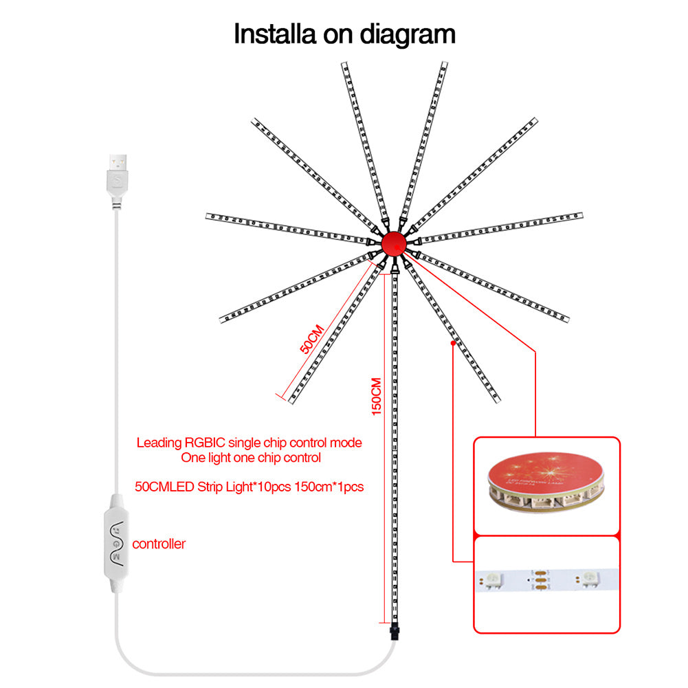 Running Water Lamp With USB Fireworks Set Bare Board