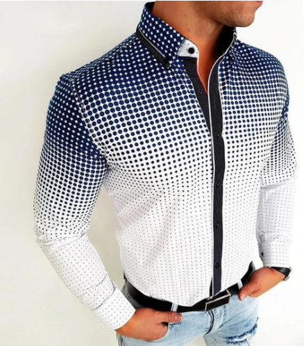 Men's Long-sleeved Shirt Plus Size Thin Top