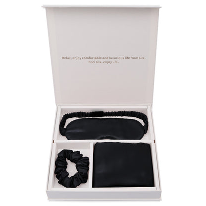 Silk Eye Mask Pillowcase Head Flower Gift Box