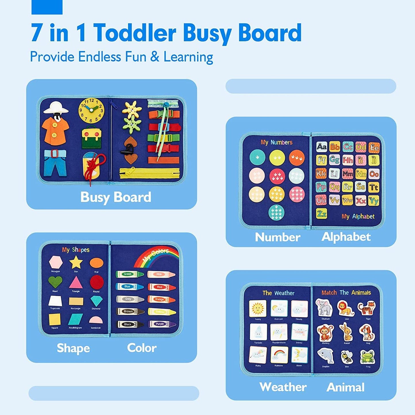 Felt Busy Board Early Education Puzzle Baby Children's Teaching Aids