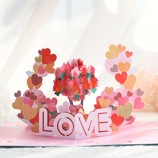 Valentine's Day Stereoscopic Greeting Cards Creative Handmade Paper Carving