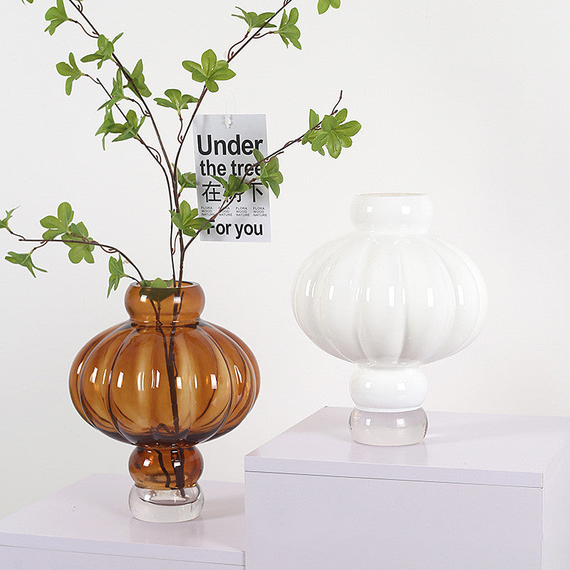 Creative New Lantern Glass Vase Living Room Dining Table Flower Arrangement