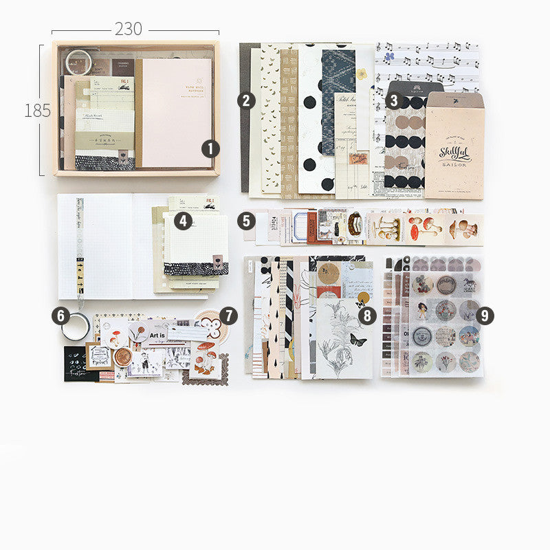 Hand Ledger Gift Box Cute Simple Set Notebook