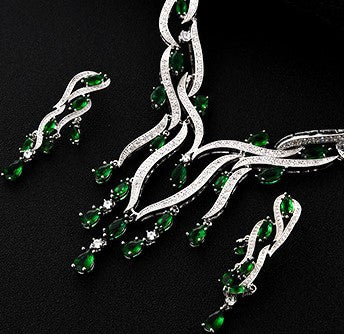 New Crystal Jewelry Zircon Jewelry Set Tassel Pendant - FLIPSTYLEZLLC