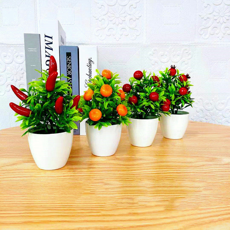 Fashionable Artificial Flower Foam Fruit Potted Plant