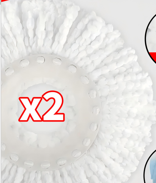 Extra Thick Rotating Mop Universal Refill Round Mop Head