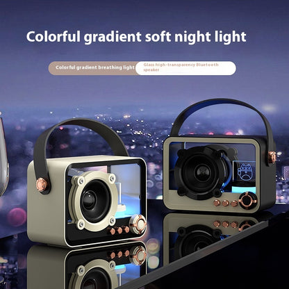 Glass Bluetooth Speaker Portable Mini Outdoor USB Charging