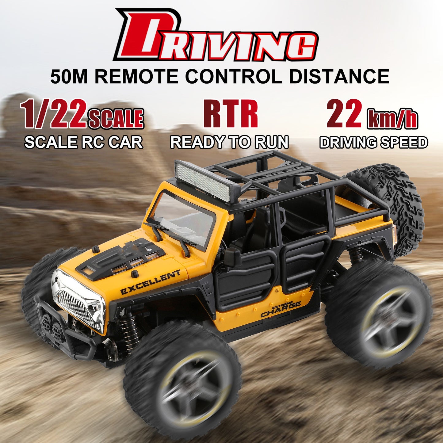 Electric Two Wheel Drive Remote Controlled Off-road Drift Vehicle Model Toy With Lights