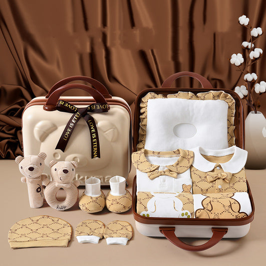 Baby Gift Box Set British Style Teddy Bear Password Suitcase