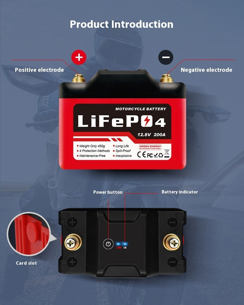 Motorcycle Starting Battery Lithium Iron Phosphate Battery Factory Wholesale