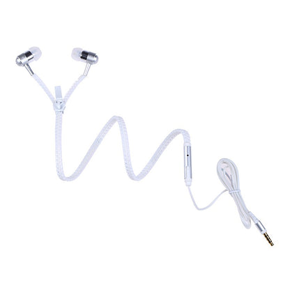 Luminous Metal Zipper Headphones With Microphone