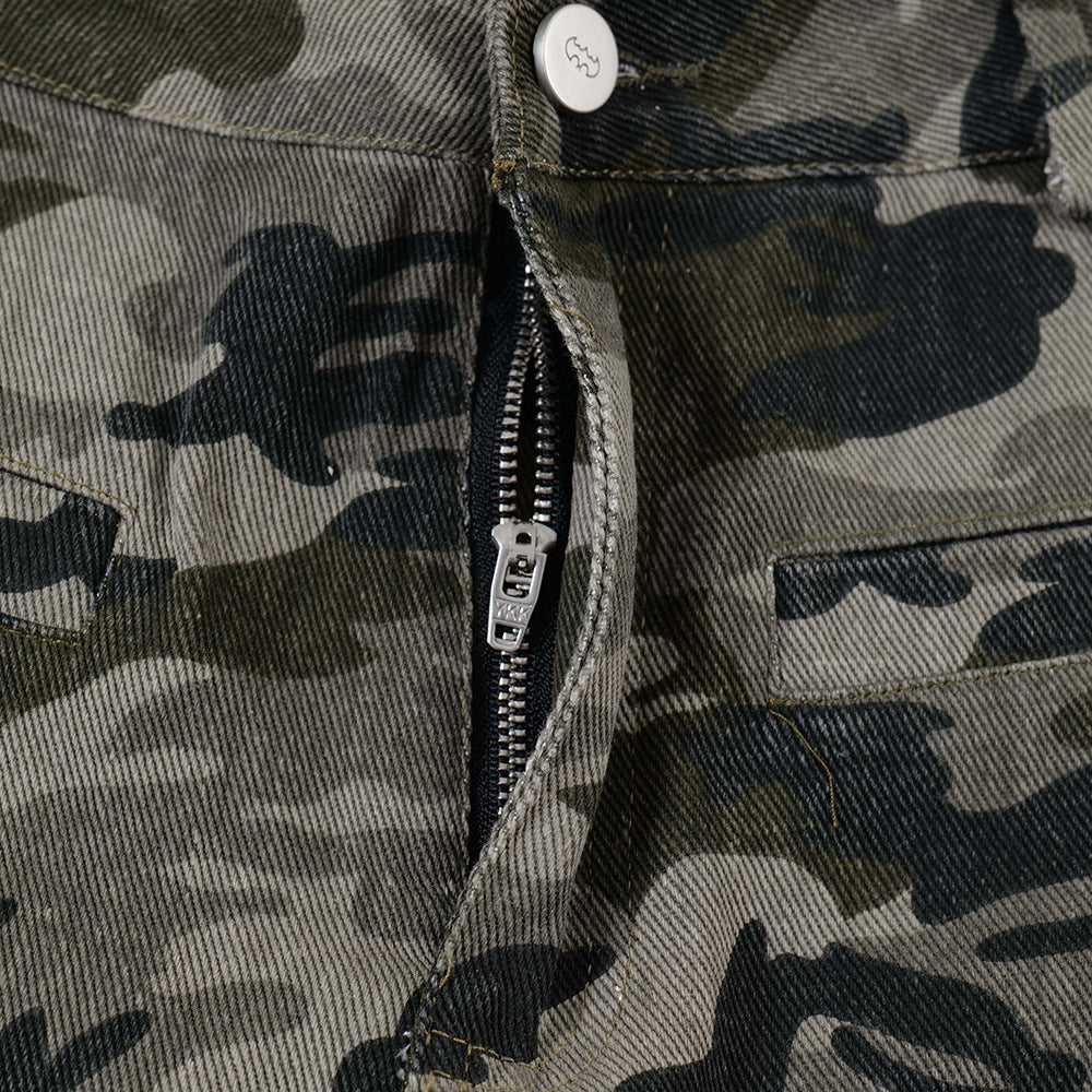 American Retro Camouflage Bell-bottom Pants Men