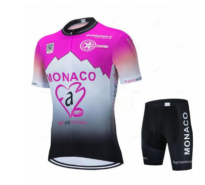 Purple Sportwear for men Short-sleeved Suspender Cycling Suit Suit Mountain Biking suit