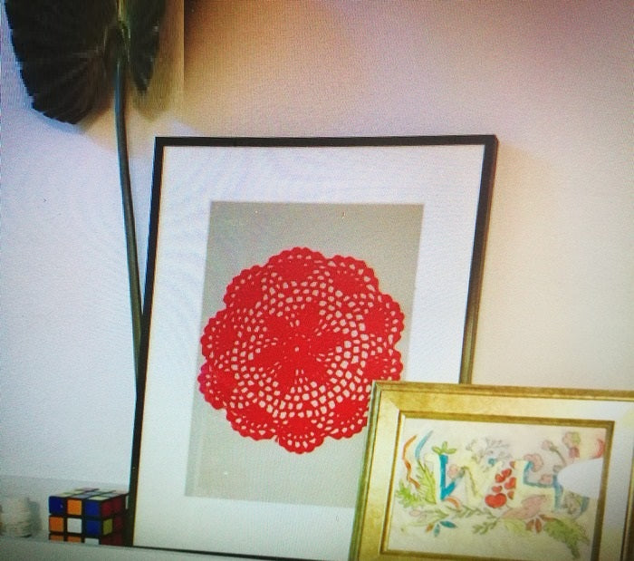 Handmade Crochet Flower Shooting Props Cotton Round Table Mat