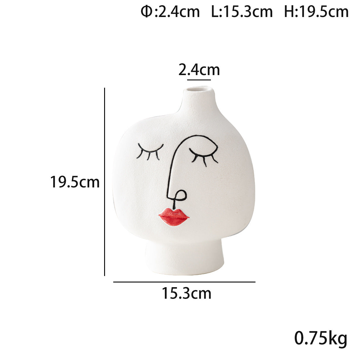 Hand-painted Face Plain Burning Ceramic Vase Soft Decoration