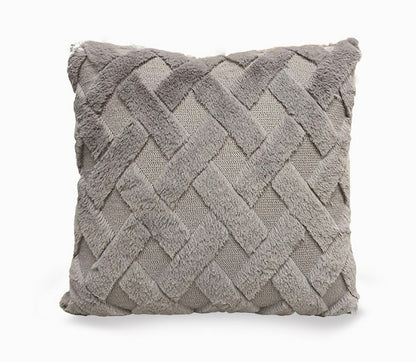 Plush Solid Color Sofa Pillowcase Living Room Cushion