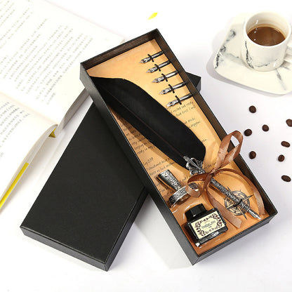 Gift Box Retro Metal Dip Pen