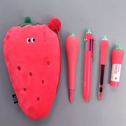 Silicone Pencil Bag Student Cute Plush Storage Bag
