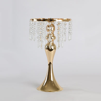 Crystal Candle Holder Handicraft Table Flower Decoration Photo Zone Sign-in Table Decoration