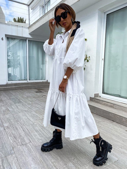 Shirt Lapel Plus Size Loose Swing Dress