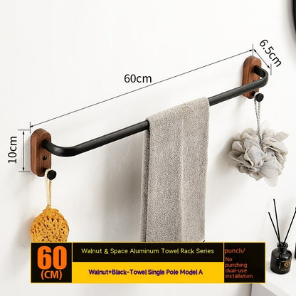 Solid Wood Towel Rack Wall Hanging Multi-bar