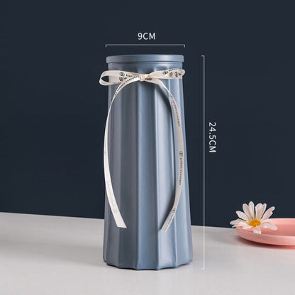 Frosted Glass Vase With Dried Flowers Indoor Table Setting