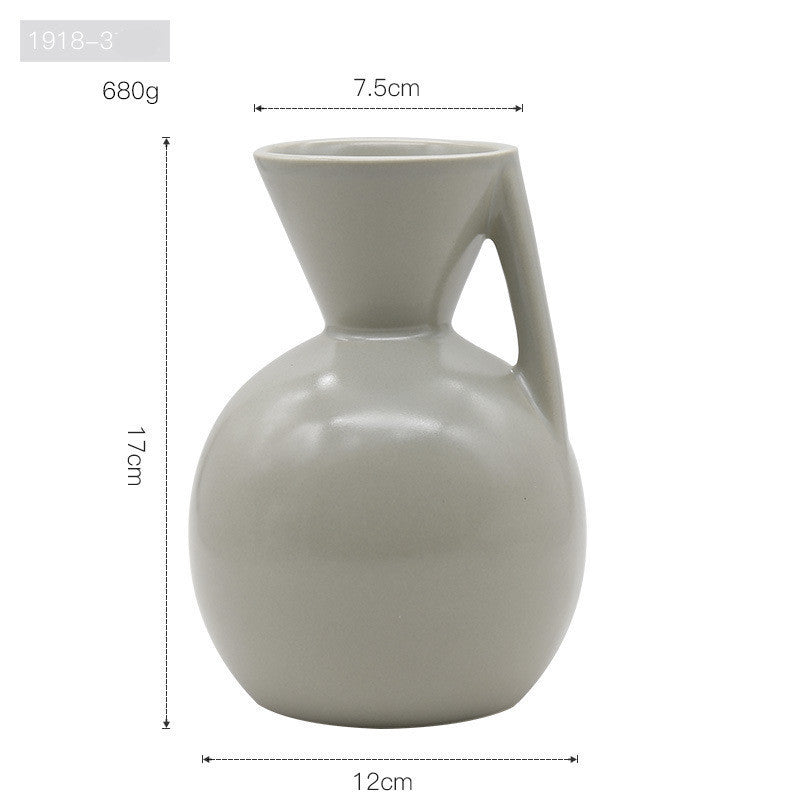 Morandi Color Nordic Style Creative Ceramic Dry Flower Vase Living Room Flower