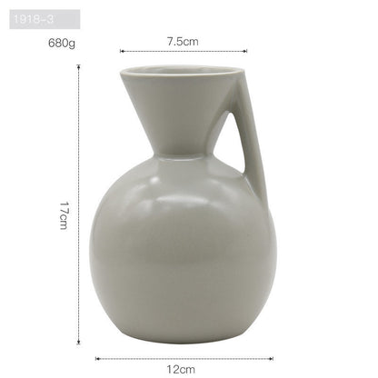 Morandi Color Nordic Style Creative Ceramic Dry Flower Vase Living Room Flower