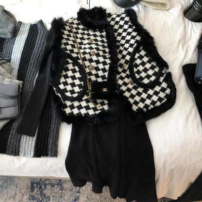 Fleece-lined Warm All-matching Loose Fur Collar Coat