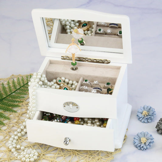 European Style Wooden Music Jewelry Storage Box Gift