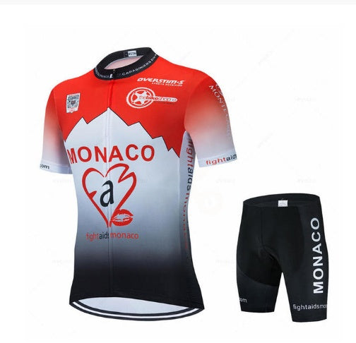 Purple Sportwear for men Short-sleeved Suspender Cycling Suit Suit Mountain Biking suit