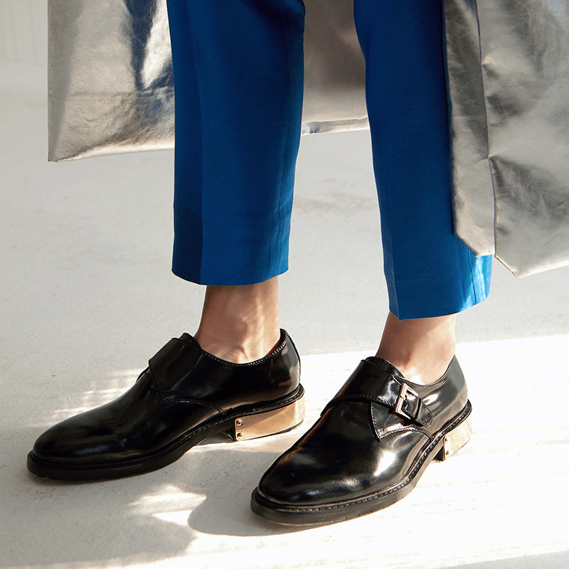 Classic Gentleman Metal Heel Leather Shoes