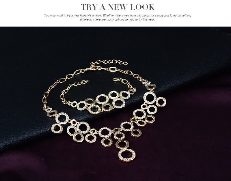 Diamond Jewelry Four-piece Alloy Jewelry Set - FLIPSTYLEZLLC