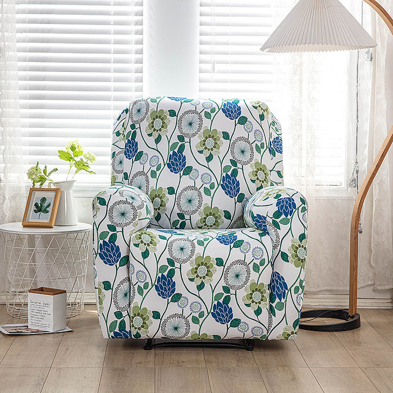 Stretch Printed Fabric All Inclusive Recliner Cover Single Seat