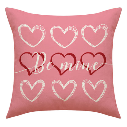 Love Heart Pillow Cover Valentine's Day Letter Printing Throw Pillowcase