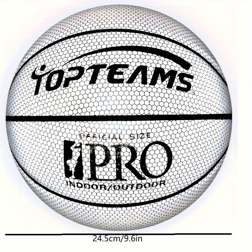 Net Popular Holographic Luminous Reflective Basketball Pu Wear-resistant Creative Fluorescent Basketball No. 7