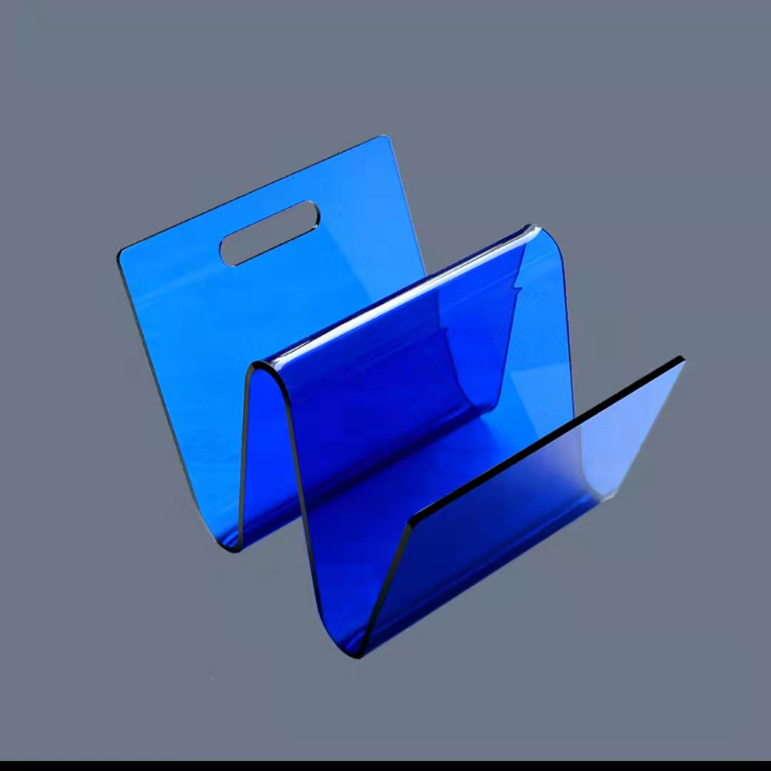 Acrylic Decorative Bookstand Retro W-shaped Storage Rack