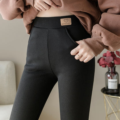 Solid Color Grey Plus Size Pocket Leggings Stretch